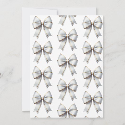 結び目金ゴールド白弓ブライダルシャワー 招待状 (裏面)