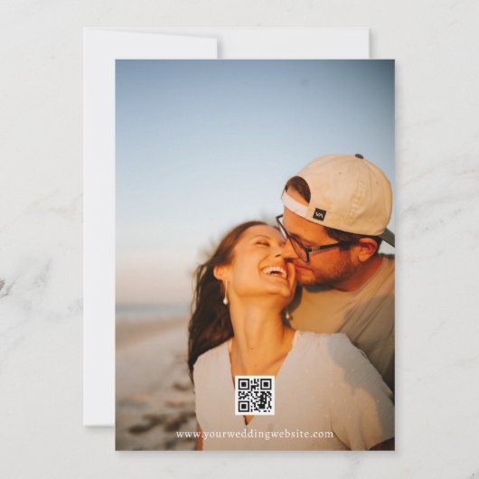 結び目2写真のQRコード日付を保存 招待状 (裏面)