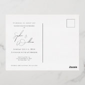 結び目!ゴージャスな金ゴールドオンブラック 箔招待状ポストカード (裏面)