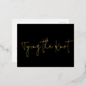 結び目!ゴージャスな金ゴールドオンブラック 箔招待状ポストカード (正面/裏面)