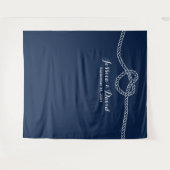 結び目 ネイビーブルー サマー ウェディング バックドロップス タペストリー (正面(横))