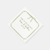 「結び目」ボウエレガントオリーブシンプルの結婚木 スタンダードカクテルナプキン (角)