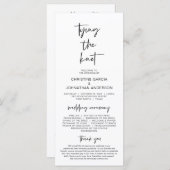 結び目、ミニマルモダンリスト結婚式 プログラム (正面/裏面)
