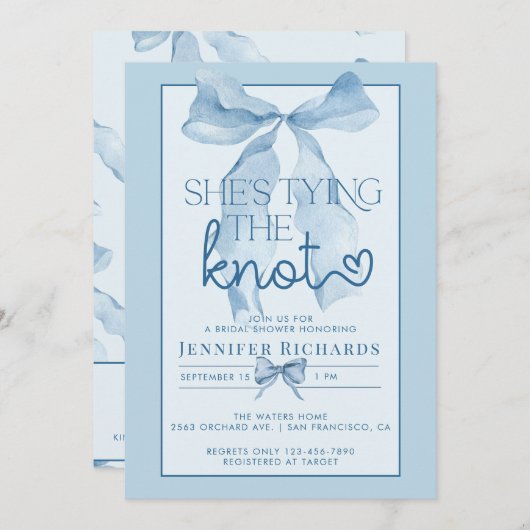 結び目 | リボンブライダルシャワー 招待状 (正面/裏面)