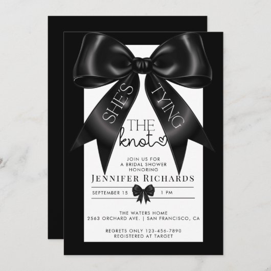 結び目 | リボンブライダルシャワー 招待状 (正面/裏面)