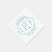 "結び目"弓&フローラデザインカスタムウェディング スタンダードカクテルナプキン (角)