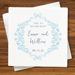 "結び目"弓&フローラデザインカスタムウェディング スタンダードカクテルナプキン