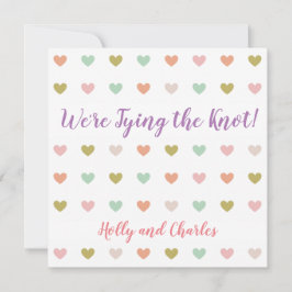 「結び目」招待状とパステルハート 招待状