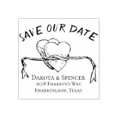 結び目 |救日付おもしろい結婚の住所 ラバースタンプ (インプリント)