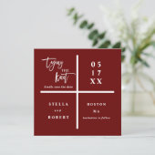 結び目 |赤モダンの結婚写真 セーブザデート (スタンド正面)