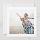 結び目 |青モダンの結婚写真 セーブザデート (裏面)