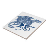 結び糸細工の青のドラゴン タイル (側面)