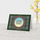 結び糸細工縁ど円写真フレームあいさつカード カード (黄色い花)