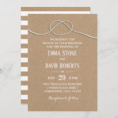 結び素朴結婚びヴィンテージクラフト 招待状 (正面/裏面)