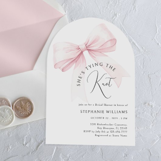 結び結びアーチブライダルシャワー招待状 招待状