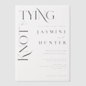 結び結びエレガントミニマルなモダン結婚式 ベラム紙招待状 (正面)