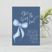 結び結びダークブルーブライダルシャワー 招待状 (スタンド正面)