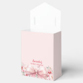 結び結びピンクの花模様ブライダルシャワー フェイバーボックス (オープン)