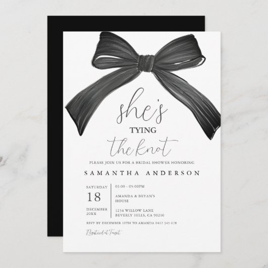 結び結びブライダルシャワーの招待状 招待状 (正面/裏面)