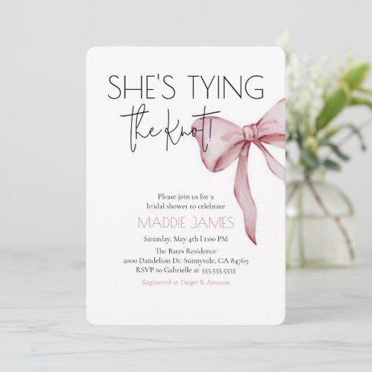 結び結びブライダルシャワーの招待状 招待状 (スタンド正面)