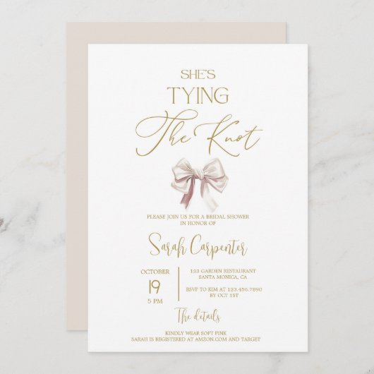 結び結びブライダルシャワー招待状 招待状 (正面/裏面)