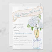 結び結びブルーアジサイブライダルシャワー 招待状 (正面)
