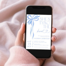 結び結びブルーブライダルシャワー 招待状