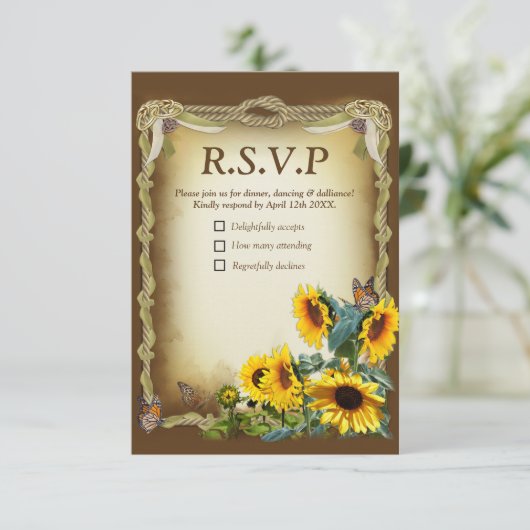 結び結び式 出欠カード (スタンド正面)