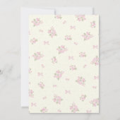 結び結ぶピンクの弓ブライダルシャワーの招待状 招待状 (裏面)