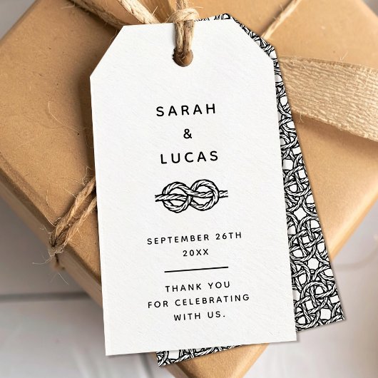 結び結婚目の房方または婚約メッセージカード ギフトタグ