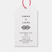 結び結婚目の房方または婚約メッセージカード ギフトタグ (正面)