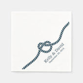 結び結婚目ネイビーブルー スタンダードカクテルナプキン (正面)