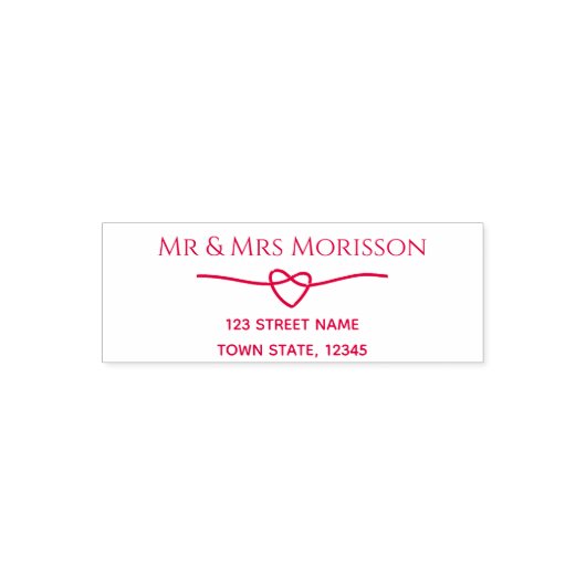 結び綱ハート結婚差出人住所 セルフインキングスタンプ (デザイン)