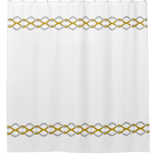 結び縁ど目-金ゴールドシルバー+背中 シャワーカーテン (正面)