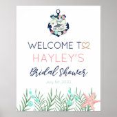 結び航海の目のブライダルシャワーウェルカムサイン ポスター (正面)