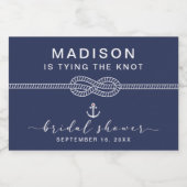 結び航海の目のブライダルシャワー スパークリングワインラベル (シングルラベル)