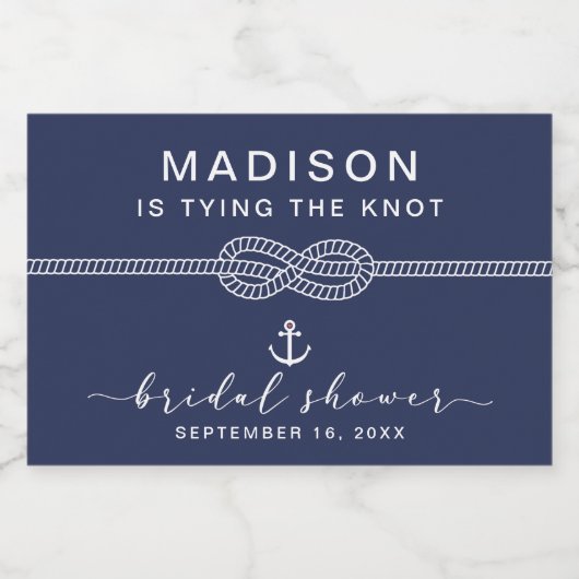 結び航海の目のブライダルシャワー スパークリングワインラベル (シングルラベル)