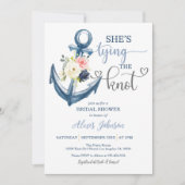 結び航海の目のブライダルシャワー(灰色) 招待状 (正面)