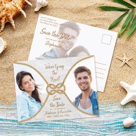 結び航海の目の結婚式を結ぶロープ日付を保存 案内ポストカード