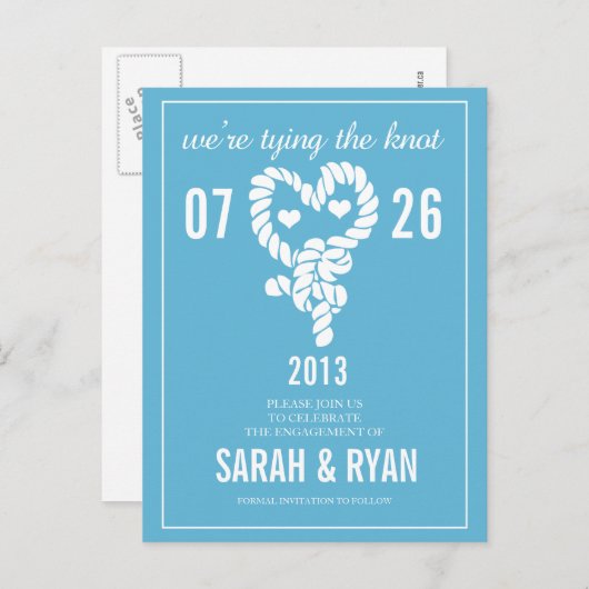 結び航海の目の青はがきを保存する 案内ポストカード (正面/裏面)