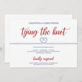 結び航海の目の駆け落ちブライダルシャワー 招待状 (正面/裏面)