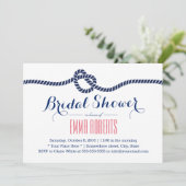 結び航海の目ネイビーブルーのブライダルシャワー 招待状 (スタンド正面)