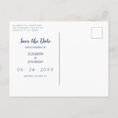 結び航海の目ハート写真結婚式の日付を保存 案内ポストカード (裏面)