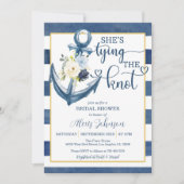 結び航海の目ブライダルシャワー(海軍) 招待状 (正面)