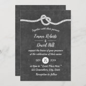 結び航海の結婚びのチョーク素朴ボード 招待状 (正面/裏面)