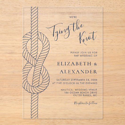 結び航海の結婚び アクリル招待状 (正面)