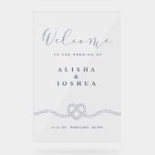 結ぶ結び航海の綱ハート アクリルサイン (正面)