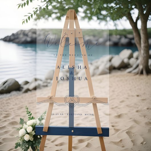 結ぶ結び航海の綱ハート アクリルサイン