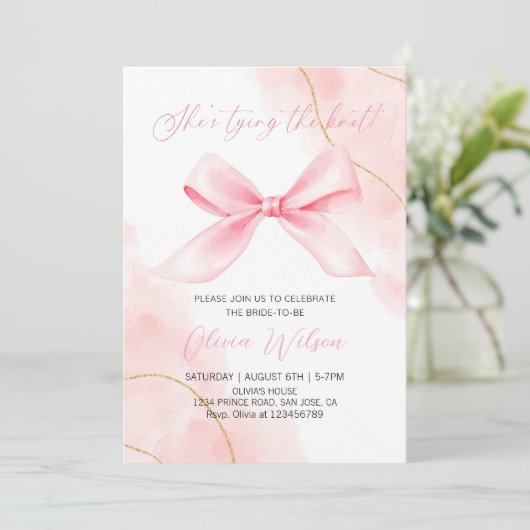 結エレガントび目のブライダルシャワーパーティー 招待状 (スタンド正面)