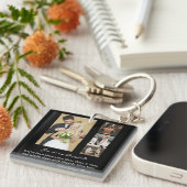 結エレガントパーソナライズされた婚日フォトコラージュ キーホルダー (正面右)